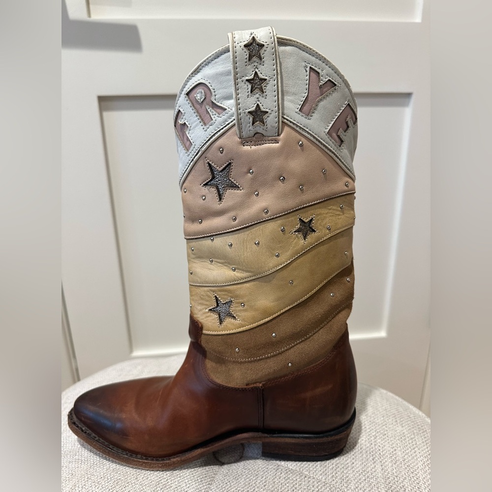 Frye size 8 Billy Cactus multicolor leather and suede with cowboy boots - Picture 7 of 16
